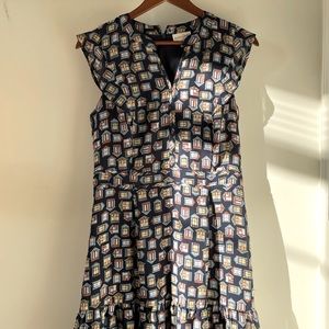 Printed synthetic chiffon dress